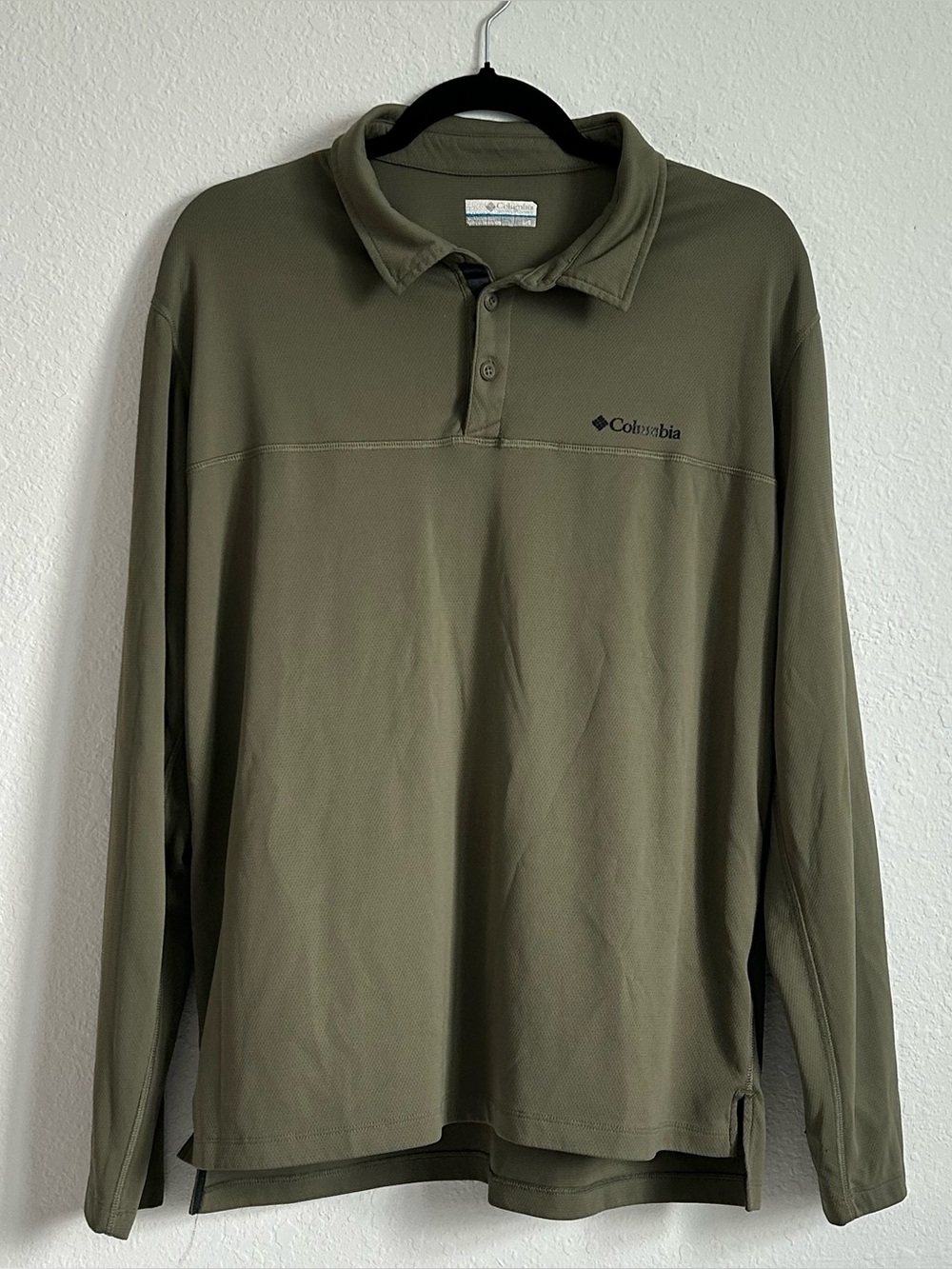 Columbia Men’s Long Sleeve Polo Shirt Olive Green